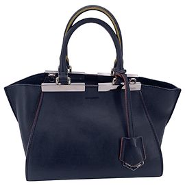 Fendi Borsa a mano e a tracolla Petite 2Jours in pelle Dark Navy Blu navy