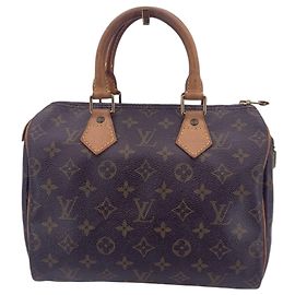 Louis Vuitton Sac à main Speedy 25 en toile monogramme marron Marron