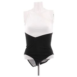 Chanel Bañador de una pieza blanco y negro Negro