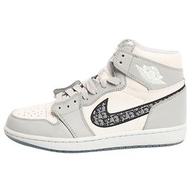 Autre Marque Baskets montantes Dior x Air Jordan 1 Grey - size UK 8 Gris