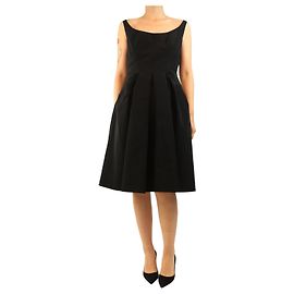 Autre Marque Robe midi sans manches en mélange de coton noire - size UK 10 Noir