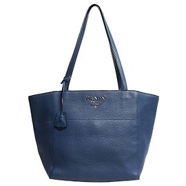 Prada Blue Vitello Daino tote bag Blue