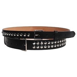 Alexander Mcqueen Black studded leather belt Black