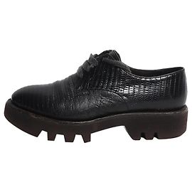 Brunello Cucinelli Black reptile effect Derby shoes - size EU 37 (UK 4) Black