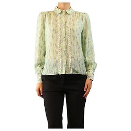 Autre Marque Chemise imprimée verte - size UK 10 Vert
