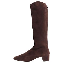 Aquazzura Brown suede knee-high boots - size EU 41.5 Brown