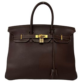 Hermès Saco Tote Hermes Birkin 35 em couro Veau Gulliver Marrom