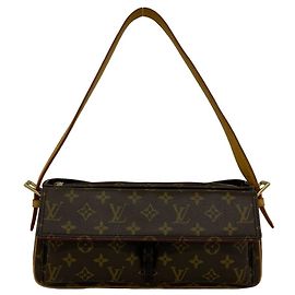 Bolsa de Ombro Louis Vuitton Vivacite MM Monogram em Couro Marrom