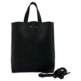 Céline CELINE Vertical Cabas Leder 2-way Schultertasche Schwarz