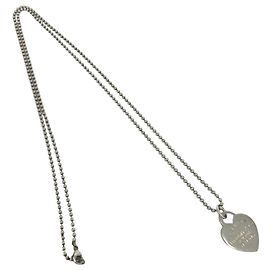 Autre Marque Tiffany Return to Heart Ball Chain Necklace Silvery