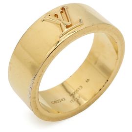 Louis Vuitton Gold Plated Band Ring Golden