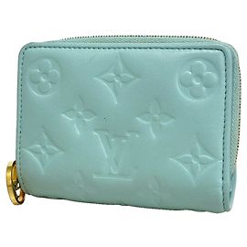 Louis Vuitton Monogram Embossed Portefeuille Lou Wallet Azul