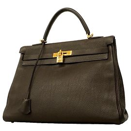 Hermès Bolsa Hermes Kelly 35 em couro Togo Marrom
