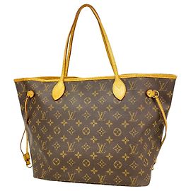 Louis Vuitton Monogram Neverfull MM Tote Bag Brown