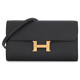 Hermès Hermes Constance To Go Long Wallet Black