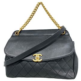 Borsa a tracolla con catena Chanel Matelassé Nero