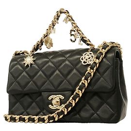 Borsa a tracolla Mini Matelassé con catena Chanel Nero