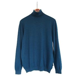 Autre Marque Matínique Herren Rollkragenpullover aus Merinowolle Blau Blau