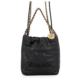 Borsa a mano Chanel CHANEL22 Mini Coco Mark Nero