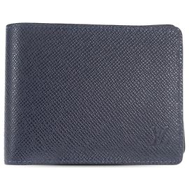 Louis Vuitton Blue Taiga Multiple Wallet Blue Navy blue