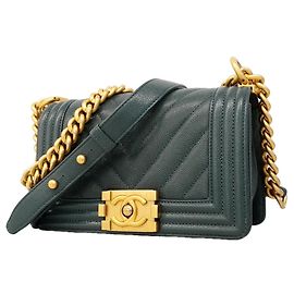 Sac à épaule Chanel Boy Chain Bleu
