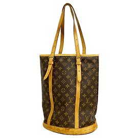 Louis Vuitton Monogram Bucket GM Tote Bag Brown