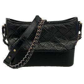Bolso de hombro Gabrielle de piel negra Chanel Negro