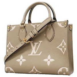Borsa Louis Vuitton Monogram Empreinte Bicolor OnTheGo PM Grigio Crudo