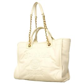 Sac Cabas Chanel Deauville Blanc