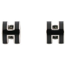 Hermès Hermes Mini Pop H Earrings in Black Black