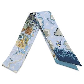 Hermès Pañuelo Twilly Hermes Rewilding Nature Azul Verde