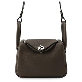 Hermès Borsa Hermes Lindy Mini Vert Roden Marrone