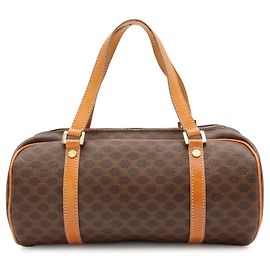 Céline Bolsa CELINE Macadam em lona revestida Castanho claro Castanho escuro