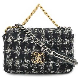 Borsa a catena Chanel 19 Coco Mark Nero