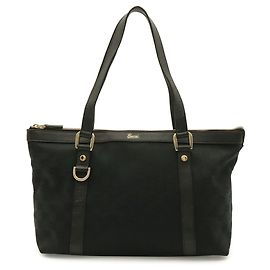 Gucci GG Canvas Abbey Shoulder Bag Tote Black