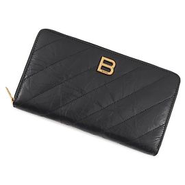 Balenciaga Long Wallet in Black Quilted Leather Black