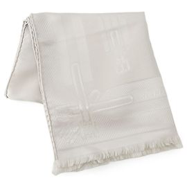 Hermès Hermes Ivory Silk Stole Cream