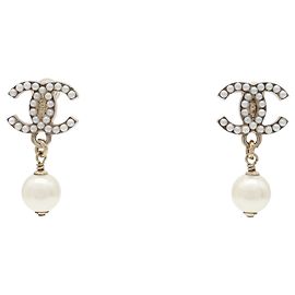 Orecchini Chanel Coco Mark Swing Bianco