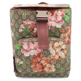 Mochila Gucci GG Blooms Supreme Rosa Multicolor Beige