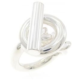 Anello Hermès Croisette Argento