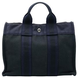 Hermès Borsa a mano Hermes Fourre-Tout PM Tote Bag Nero Porpora