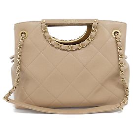 Bolsa de Ombro Chanel AS1468 Bege