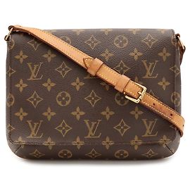 Louis Vuitton Monogram Musette Tango Shoulder Bag Brown