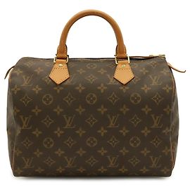 Louis Vuitton Monogram Speedy 30 Handbag Brown