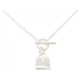 Hermès Hermes Amulette Kelly Necklace Silvery