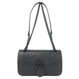 Bolsa de Ombro Gucci GG Marmont Preto