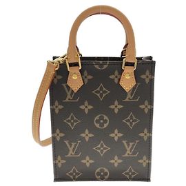 Louis Vuitton Monogram Petite Sac Plat Handtasche Braun Monogramm