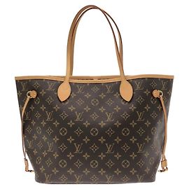 Louis Vuitton Monogram Neverfull MM Handbag Brown Monogram