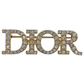 Broche en métal doré Christian Dior Doré