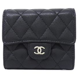 Chanel Timeless Classic Line AP0229 Wallet Black Dark red